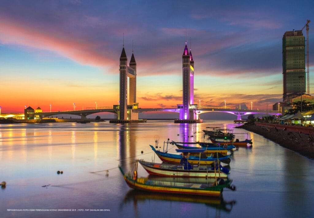 Spot Melihat Matahari Terbit & Terbenam di Terengganu, Terengganu Iconic Drawbridge Jambatan Angkat Kuala Terengganu